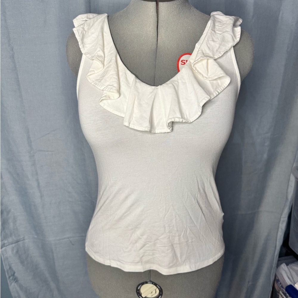 Lilly Pulitzer White Ruffle Tank Top